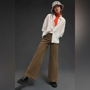 NWT Anthropologie Pilcro The Gwen Wide-Leg Corduroy Pants